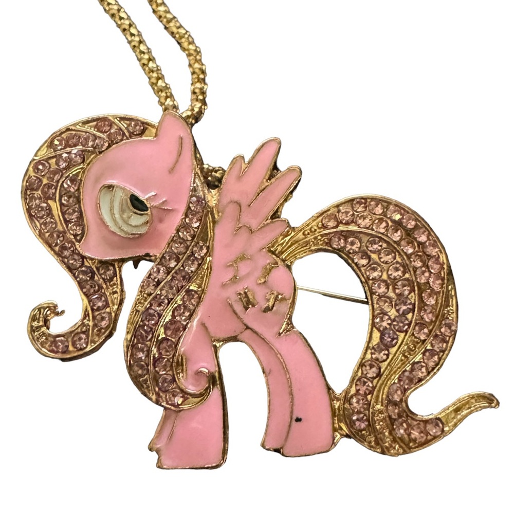 🩷 NWT! Pink Pegasus Necklace & Brooch